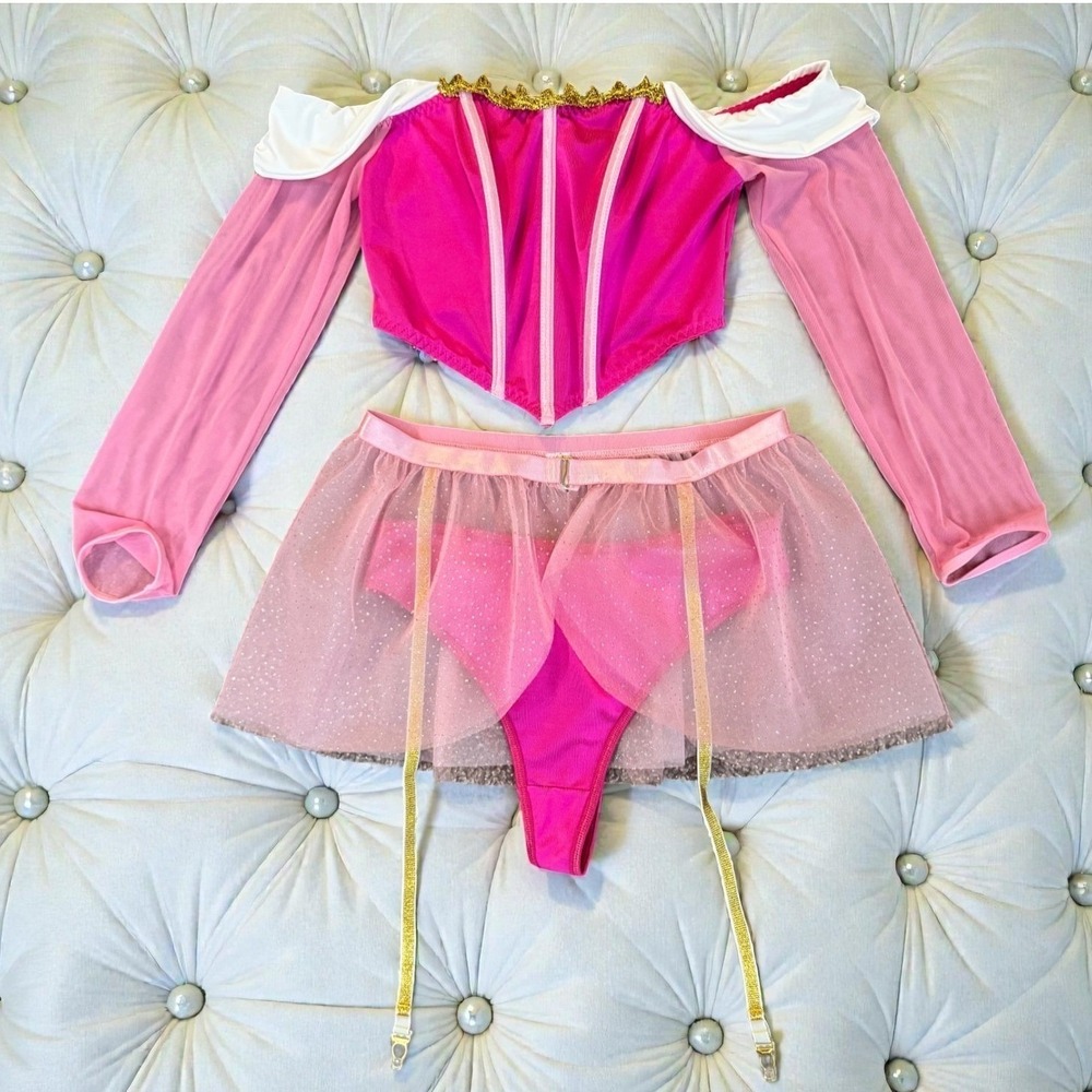 New Small Princess Aurora Costume Skirt Set Halloween Sleeping Beauty